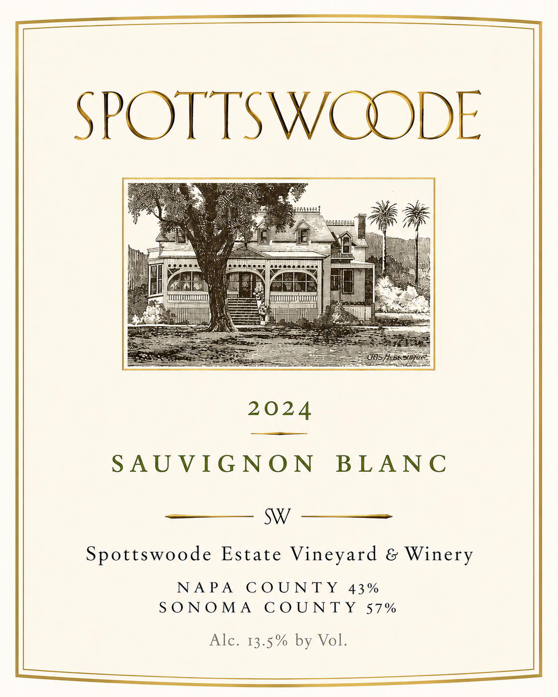 Spottswoode Sauvignon Blanc 750ml | Premium Napa Valley White Wine